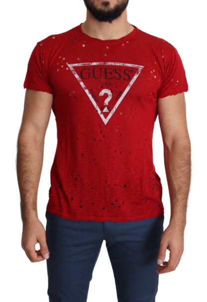 Guess - Radiant Red Cotton Stretch T-Shirt