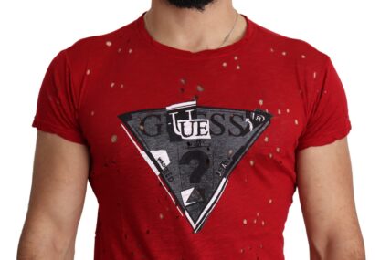 Guess - Radiant Red Cotton Tee Perfect For Everyday Style