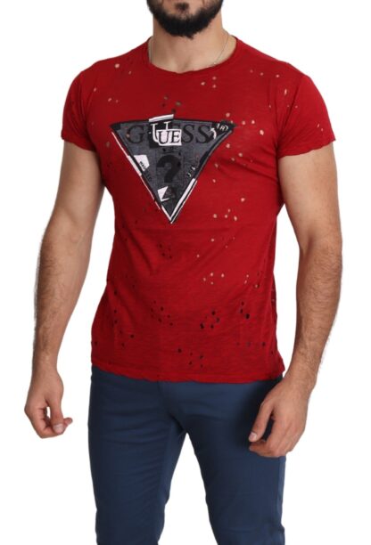 Guess - Radiant Red Cotton Tee Perfect For Everyday Style