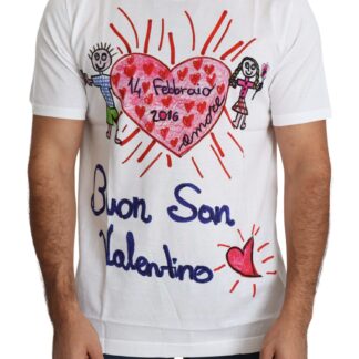 Dolce & Gabbana - Chic White Cotton Tee with Heart Print