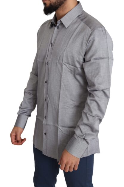 Dolce & Gabbana - Elegant Gray Slim Fit Cotton Dress Shirt