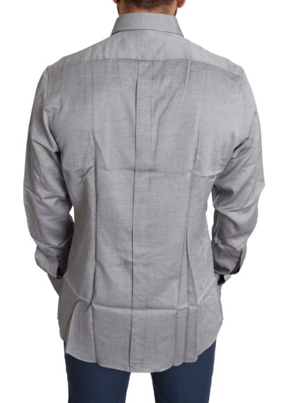 Dolce & Gabbana - Elegant Gray Slim Fit Cotton Dress Shirt