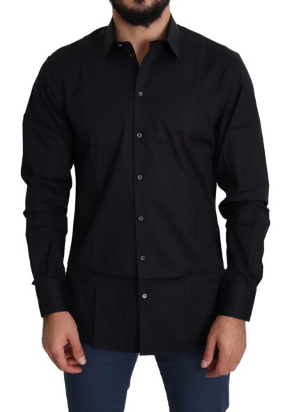 Dolce & Gabbana - Elegant Black Cotton Stretch Dress Shirt