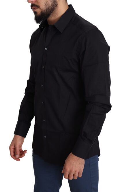 Dolce & Gabbana - Elegant Black Cotton Stretch Dress Shirt