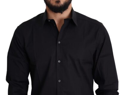 Dolce & Gabbana - Elegant Black Cotton Stretch Dress Shirt