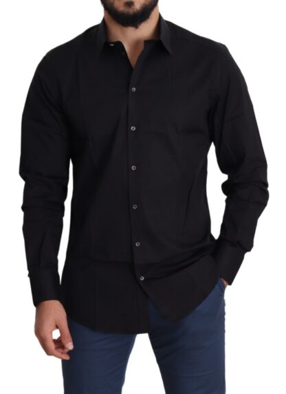 Dolce & Gabbana - Elegant Black Cotton Stretch Dress Shirt