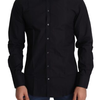 Dolce & Gabbana - Sleek Black Slim Fit Cotton Stretch Dress Shirt