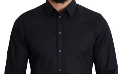 Dolce & Gabbana - Sleek Black Slim Fit Cotton Stretch Dress Shirt