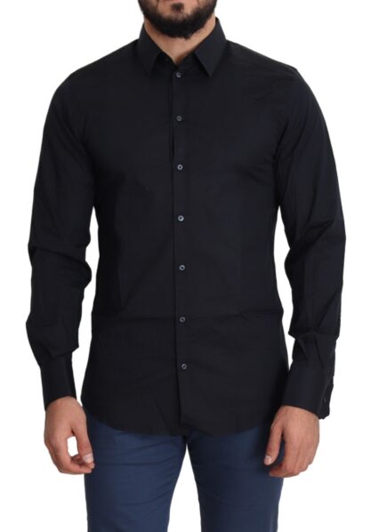 Dolce & Gabbana - Sleek Black Slim Fit Cotton Stretch Dress Shirt