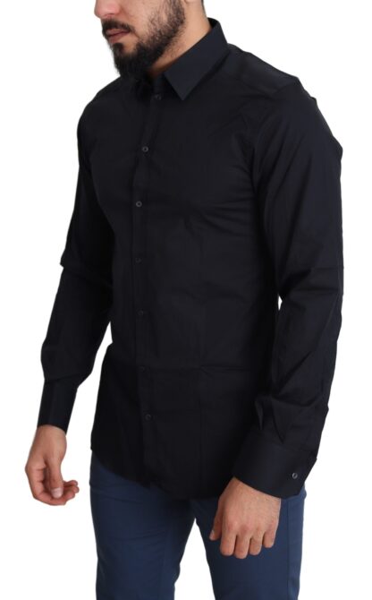 Dolce & Gabbana - Sleek Black Slim Fit Cotton Stretch Dress Shirt