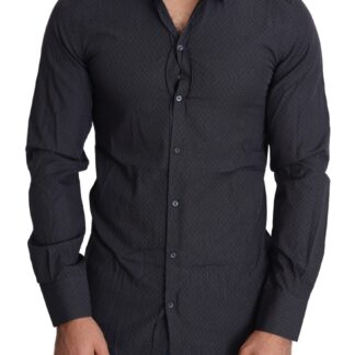 Dolce & Gabbana - Sleek Black Slim Fit Cotton Stretch Dress Shirt