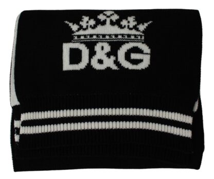 Dolce & Gabbana - Chic Two-Tone Cashmere Scarf with Crown Motif