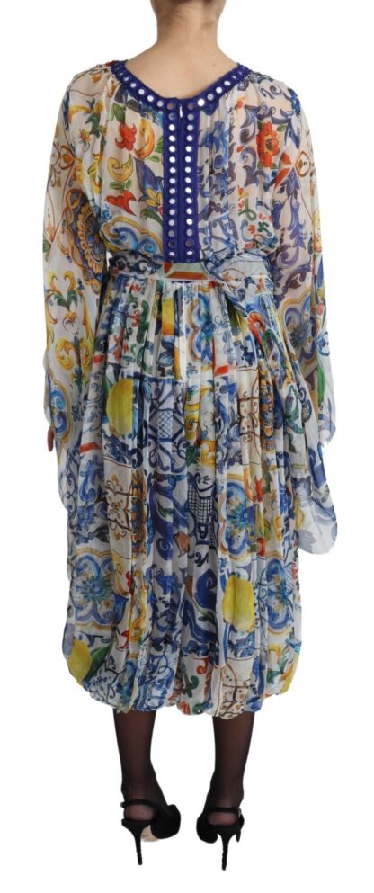 Dolce & Gabbana - Majolica Print Silk Wrap Midi Dress