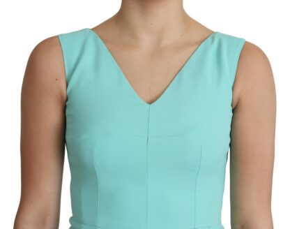 Dolce & Gabbana - Elegant Light Blue Sleeveless Midi Dress