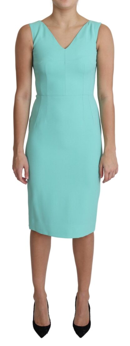 Dolce & Gabbana - Elegant Light Blue Sleeveless Midi Dress