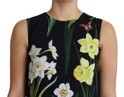 Dolce & Gabbana - Elegant Black Floral Shift Mini Dress