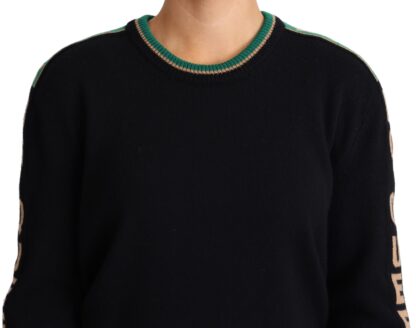 Dolce & Gabbana - Elegant Black Cashmere Pullover with DG Monogram