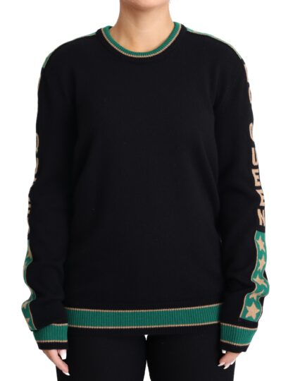 Dolce & Gabbana - Elegant Black Cashmere Pullover with DG Monogram