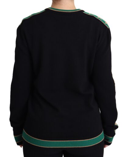 Dolce & Gabbana - Elegant Black Cashmere Pullover with DG Monogram