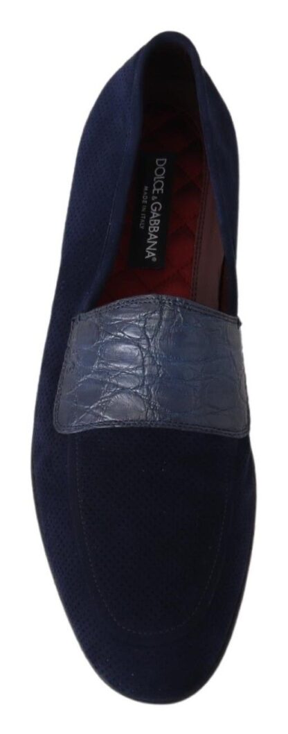 Dolce & Gabbana - Elegant Blue Suede Leather Loafers