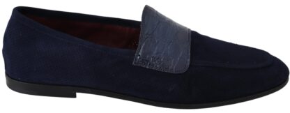 Dolce & Gabbana - Elegant Blue Suede Leather Loafers