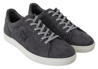 Dolce & Gabbana - Elegant Gray Leather Sneakers