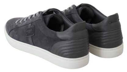 Dolce & Gabbana - Elegant Gray Leather Sneakers