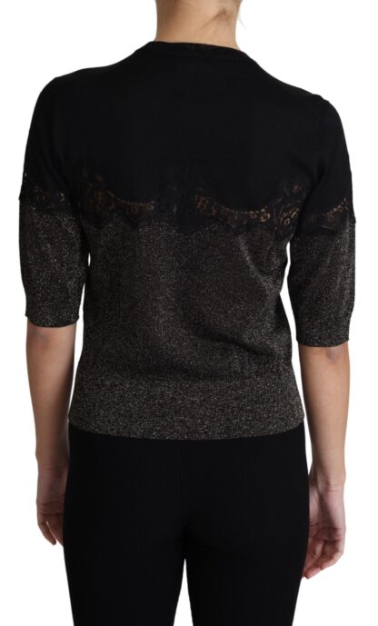 Dolce & Gabbana - Elegant Lurex Threaded Jersey Lace Blouse