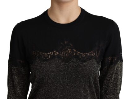 Dolce & Gabbana - Elegant Lurex Threaded Jersey Lace Blouse