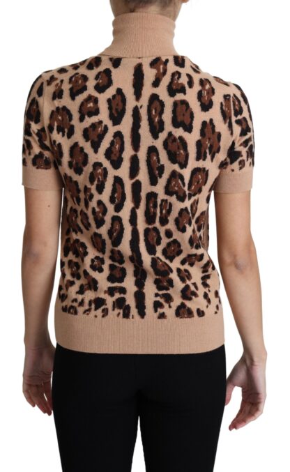 Dolce & Gabbana - Elegant Leopard Print Wool Turtleneck Top