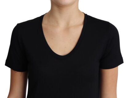 Dolce & Gabbana - Elegant Wool Black Round Neck T-Shirt