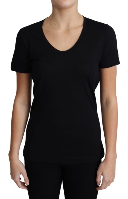 Dolce & Gabbana - Elegant Black Wool Round Neck T-Shirt