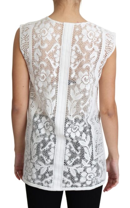 Dolce & Gabbana - Chic Lace Floral Sleeveless Top