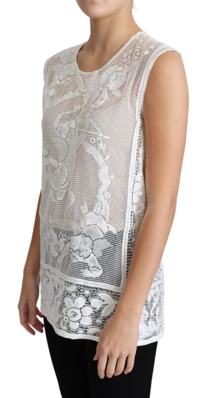 Dolce & Gabbana - Chic Lace Floral Sleeveless Top