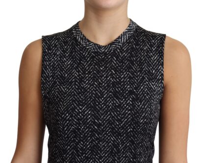 Dolce & Gabbana - Elegant Chevron Virgin Wool Crew Neck Top