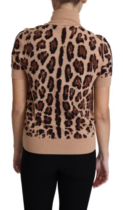 Dolce & Gabbana - Elegant Leopard Print Wool Turtleneck Top