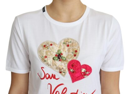 Dolce & Gabbana - Crystal-Embellished White Cotton Tee