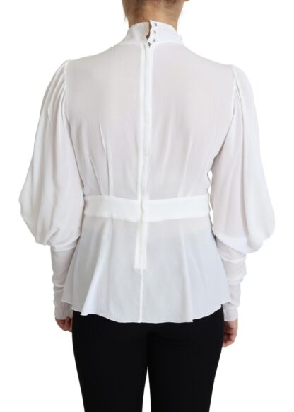 Dolce & Gabbana - Elegant Snow-White Viscose Blouse