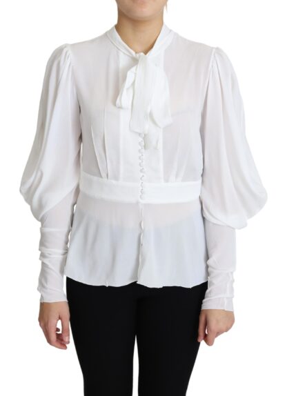 Dolce & Gabbana - Elegant Snow-White Viscose Blouse