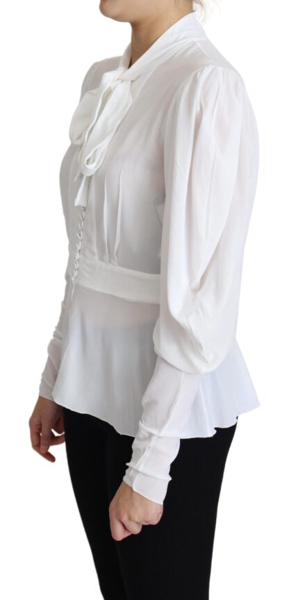 Dolce & Gabbana - Elegant Snow-White Viscose Blouse