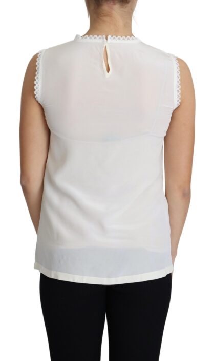 Dolce & Gabbana - Elegant Silk Lace-Detailed Sleeveless Blouse