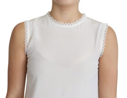 Dolce & Gabbana - Elegant Silk Lace-Detailed Sleeveless Blouse