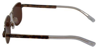 Dolce & Gabbana - Elegant Gold Frame Rectangular Sunglasses