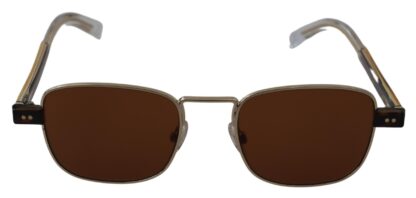 Dolce & Gabbana - Elegant Gold Frame Rectangular Sunglasses