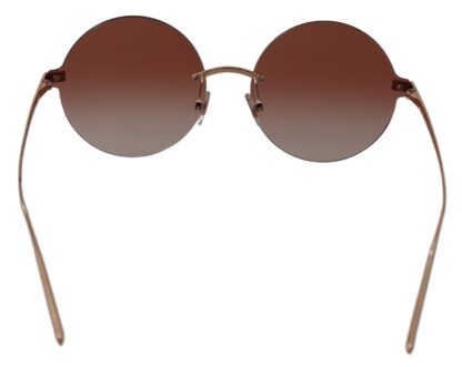 Dolce & Gabbana - Elegant Gold Framed Round Red Lens Sunglasses