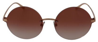 Dolce & Gabbana - Elegant Gold Framed Round Red Lens Sunglasses