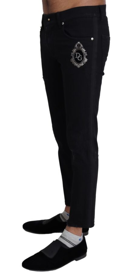 Dolce & Gabbana - Elegant Skinny Black Jeans with Embroidery