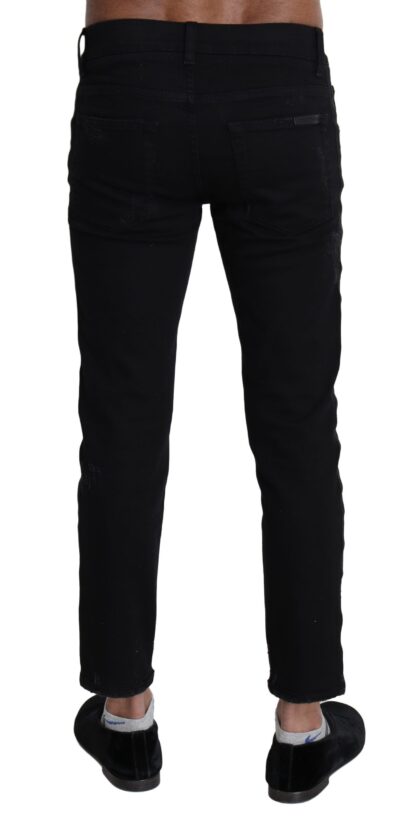 Dolce & Gabbana - Elegant Skinny Black Jeans with Embroidery