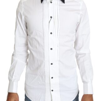 Dolce & Gabbana - Elegant Black & White Checkered Gold Casual Shirt