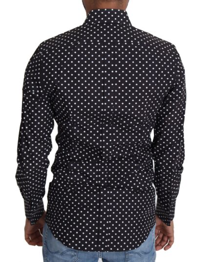 Dolce & Gabbana - Elegant Polka Dot Men's Long Sleeve Shirt